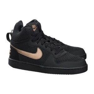 Nike Women's Court Borough Mid Premium black & metallic bronze sneakers size 8.5